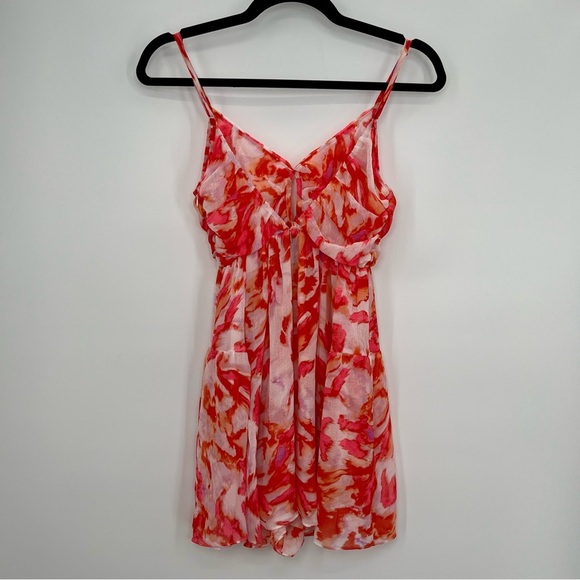 NWT Misa Los Angeles Indira Romper Maldive Marble Red White Floral Keyhole S - Picture 9 of 13